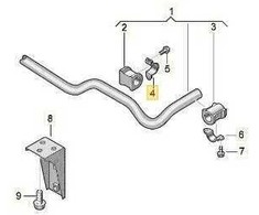VAG VW CADDY TRANSPORTER Anti Roll Bar įvorės laikiklis Genuine 7H0511417A