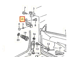 VAG VW Clasico Jetta durų vyrių dešiniojo viršutinio vyrio tvirtinimo plokštelė originali 1H0831410B