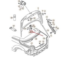 VAG VW Eos 1F8 Satino juodos spalvos dangtelio užraktas originalus 1Q0827520B9B9