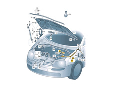 VAG VW GOLF 2009 - 2014 Galinio variklio dangčio atleidimo užrakto trosas originalus 5K0823535