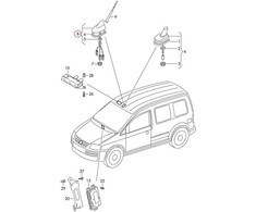 VAG VW GOLF CADDY SCIROCCO antena GPS NAVI Shark SatNav originali 1K0035506