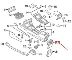 VAG VW GOLF E-GOLF MK7 galinės konsolės oro ventiliacijos anga originali 5GE864298B82V