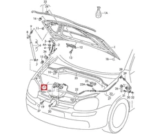 VAG Volkswagen Golf Variklio Dangčio Užraktas Apatinė Dalis 5K2823509C