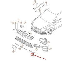VAG VW GOLF MK7 priekinio bamperio dešiniosios ventiliacijos grotelių apdaila originali 5G0853764A2ZZ