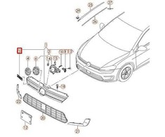 VAG VW GOLF MK7 Priekinis Bamperis Radiatoriaus Grotelės Emblema Ženklelis 5G0853679ABAFL NAUJAS ORIGINALUS
