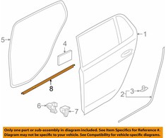 VAG VW GOLF MK7.5 E-GOLF 15-18 dešinės pusės galinių durų išorinio lango sandariklis originalus 5G6839478F5AP