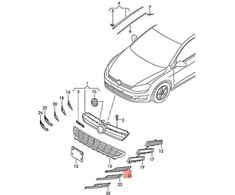 VAG VW Golf Variant 4Motion AU1 BX5 ventiliacijos grotelės Satin Juodas 5GM8536659B9 Originali