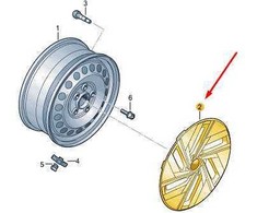 VAG VW 19" Ratlankis Apdaila Juoda Blizgi Plieninė Ratai Originali 11A601147DZKC