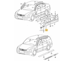 VAG VW PASSAT 97-05 Priekinio kėlimo taško dangtelis juodas kairysis N/S 3B0853917B41 originalus
