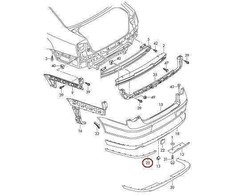 VAG VW PASSAT B6 GALINIS BUFERIS CHROMO APDAILOS MOULDING DEŠINĖ O/S ORIGINALUS 3C5807460A