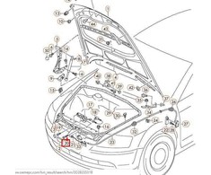 VAG VW PHAETON 3D variklio dangčio atleidimo užrakto trosas 3D2823531B Originalus