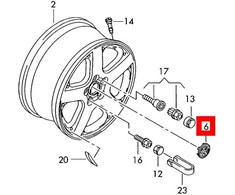 VAG Ratų stebulės dangtelis VW POLO 6R originalus 6C0601171XQI