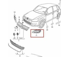VAG VW Polo 6R Priekinio Bamperio Apatinės Grotelės Rinkinys GTI L/R 6R0853666E9B9 NAUJAS ORIGINALUS