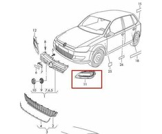 VAG VW Polo 6R Priekinio Bamperio Apatinės Grotelės Rinkinys GTI L/R 6R0853666E9B9 NAUJAS ORIGINALUS