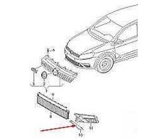 VAG VW POLO GTI 15-17 priekinio bamperio apatinės grotelės dešinės pusės apdaila gruntuota 6C0854322GRU originali