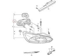 VAG VW SCIROCCO 2009-2014 Galinio žibinto lemputės laikiklis dešinėje O/S originalus 1K8945258C
