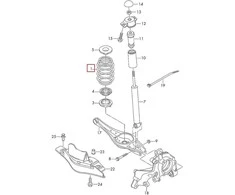 Vag Spyruoklinė Spyruoklė Volkswagen Golf Seat Leon Skoda Octavia Originalus 5Q0511115HM