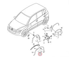 VAG VW TIGUAN 08-16 R-LINE ratų arkos apdaila priekinis dešinysis sparnas O/S 5N0853718N9B9 originalus