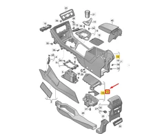 VAG VW Tiguan Allspace RHD Audros Pilkas Gėrimų Laikiklis Originalus 5NC862531AIPO