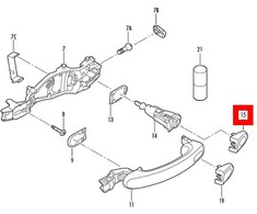 VAG VW TIGUAN BEETLE dešinės pusės durų rankenos dangtelis 5N2837880DGRU originalus