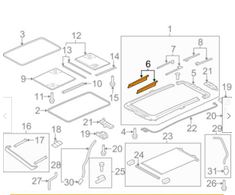 VAG VW TIGUAN MK1 priekinio stoglangio stumdymo ir pakreipimo mechanizmo rinkinys originalus 1K9898738B