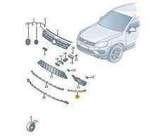 VAG VW Touareg 15-18 priekinio bamperio apatinės grotelės apdaila originali 7P68532542ZZ