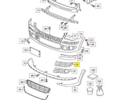 VAG VW TOURAN 07-10 Priekinis bamperis O/S dešinės pusės apatinės grotelės Originalus 1T0853666J9B9