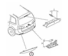 VAG VW TOURAN 11-16 Galinis bamperis kairės pusės N/S atšvaitas originalus 1T0945105C
