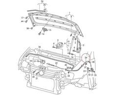 VAG VW TOURAN 11-16 Galinis variklio dangčio atleidimo trosas originalus 1T0823535F