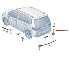 VAG VW TOURAN 5T 2015 m. ir vėlesnių metų galinių bagažinės durų emblema Logotipas originalus 5TA853630BDPJ