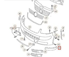 VAG VW TP T5 Priekinis Bamperis Dešinės Pusės Apdaila Paruošta 7H5807718GRU NAUJA ORIGINALI