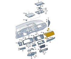 VAG VW TRANSPORTER T6 Juoda pirštinių dėžutė 7E5857095M041 LHD NEW GENUINE