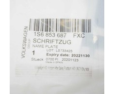 VAG VW Up užrašas Emblema Logotipas Juodas sidabrinis galinių durelių originalas 1S6853687FXC