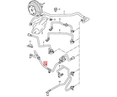 VAG VW vakuuminė žarna su atbuliniu vožtuvu ir slėgio jutikliu originali 7N0612041D