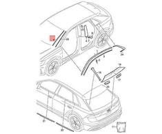 Vandens Deflektoriaus Juosta Vag Satino Juoda Audi Q8 Rsq8 4M 2019 Originalus 4M88543279B9