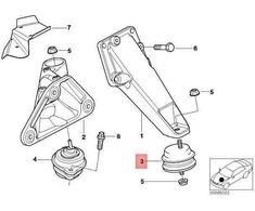 Variklio Atramos BMW E36 E46 E90 E92 E93 Z3 Z4 Originalus 11812283798