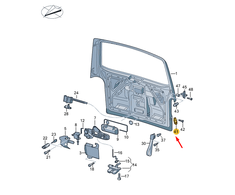 Volkswagen T5 T6 Galinio Gamyklo Vedėjas VAG Originalus 7H0829721B
