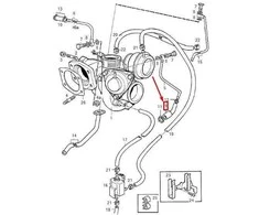 Volvo 850 S70 V70R Turbo vandens žarna aušinimo vamzdis į turbokompresoriaus įleidimo liniją