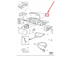 VOLVO C30 Priekinis dešinysis išorinis veidrodėlis su kameros šildytuvu Originalus 31385995