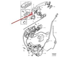 VOLVO C30 priekinių durų išorinės rankenos laikiklis Originalus 30663627