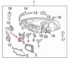 VOLVO C30 priekinių žibintų artimųjų šviesų lemputės tvirtinimo spyruoklė Originali 30655966