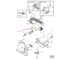 VOLVO C30 turbokompresoriaus įleidimo sandariklis Originalus 31274163