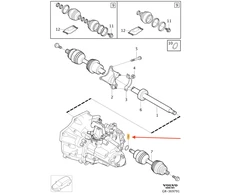 VOLVO C30 varomojo veleno išplečiamoji detalė Originalus 31256948