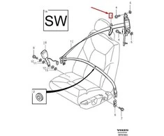 VOLVO S60 MK1 Priekinis Dešinysis Sėdynės Diržo Pasirinkimo Vartai 39966533 NAUJA ORIGINALI