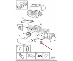 VOLVO S60 MK2 Kairės Priekinės Durų Veidrodžio Apatinis Dangtelis 31352815 NAUJAS ORIGINALUS