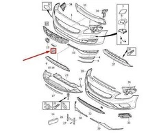 VOLVO S60 MK2 priekinio bamperio grotelės R-Design emblema Originali 31386485