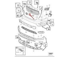 Volvo S60 MK3 Priekinis Bamperio Grotelės Logotipas 31383854 Originali Dalys
