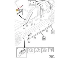 Volvo S60 V60 A Pillar Clip 2019 31672105 Originalus