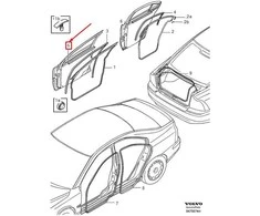 Volvo S60 V70 XC70 priekinių dešinės pusės keleivio durų slenksčio apvadas originalus 30762383