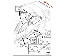 VOLVO S80 MK2 BAGAŽINĖS DANGTIS CHROMO DEKORATYVINIS PANELES ORIGINALAS 31391845